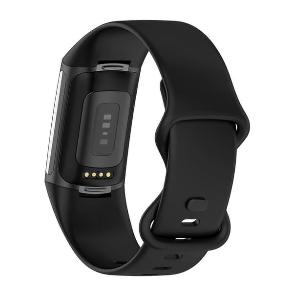 Til Fitbit Charge 6 / 5 xDfind Silikone Armbånd Sort Black S