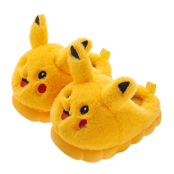 Pikachu Fleeceforede Termiske Hjemmesko til Børn, Skridsikre til Hjemmebrug, Perfekte til Efterår og Vinter - Størrelse