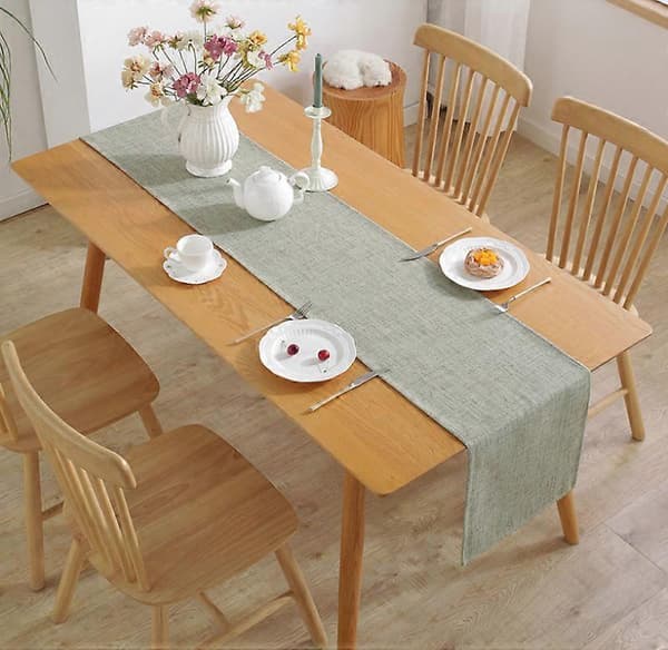 Stain-resistant table runner with linen effect | Easy to wash and iron | as a garden tablecloth for dining table - 33x183 cm
