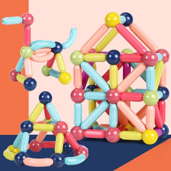 Magnetic Building Blocks - 58 Pieces for Creative Building - Magnets