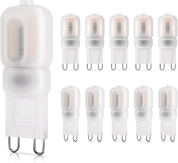 G9 2W LED Bulb, 20W Halogen Equivalent, 200LM, Warm White Light 2700K, Non-Dimmable, 220-240V, 10-Pack