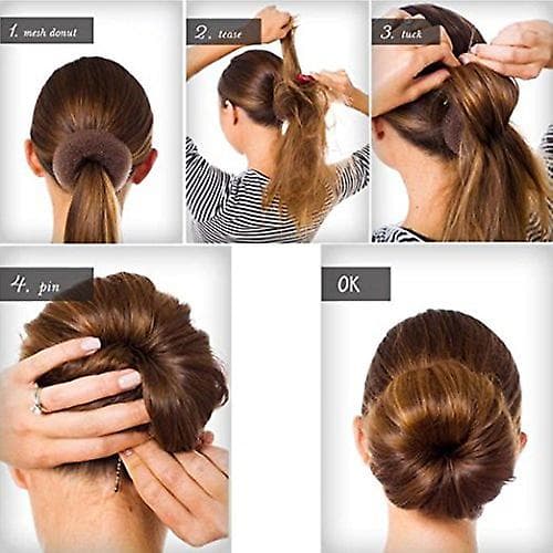 Ekstra små hårbullemaskiner til børn, 6 stk. chignon hårbulle strømpe bulleform til piger, mini hårbulleformere