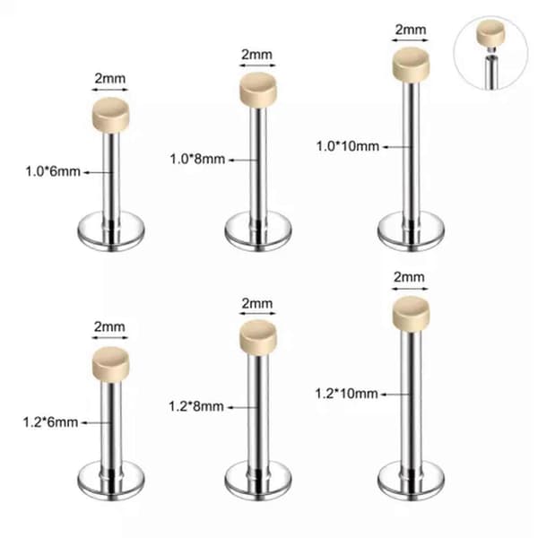 1 pc Titanium Lip Ring Flesh Invisible Labret Stud Medusa Helix Tragus Piercing-Style 5-