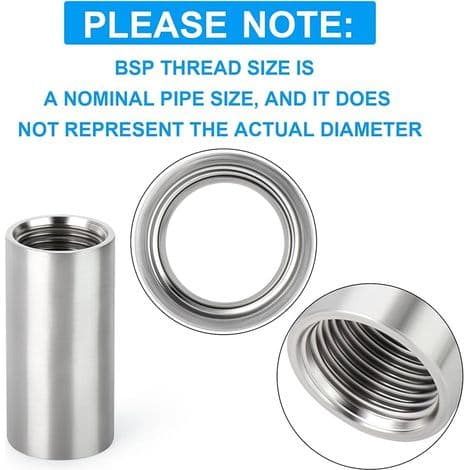 50 mm 1\" innvendig x BSP-nippel støpt rør 304 rørfittings i rustfritt stål