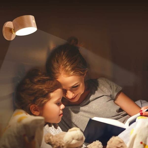 Wall Lamp - USB Rechargeable LED Solid Wood 1500mAh Indoor