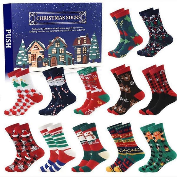 24 dages nedtælling julestrømper til mænd 24 dages julestrømper julekalender Blue