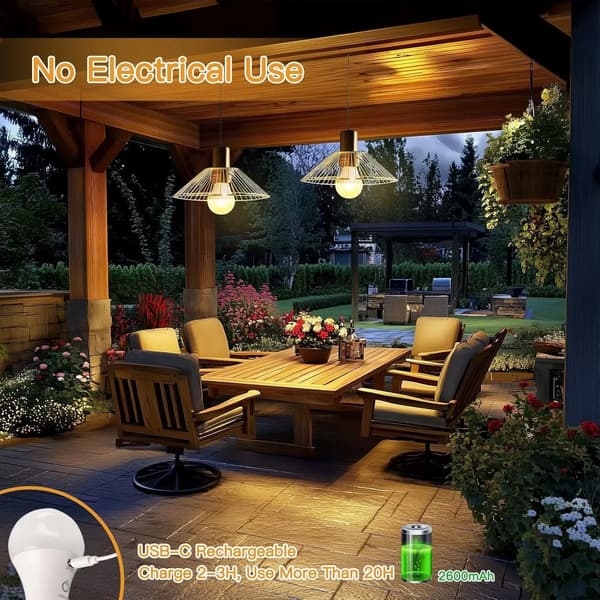 Rechargeable Light Bulb with Remote Control Dim & RGB, Timer, E27 Base, Backup Emergency Light for Home or Outdoor