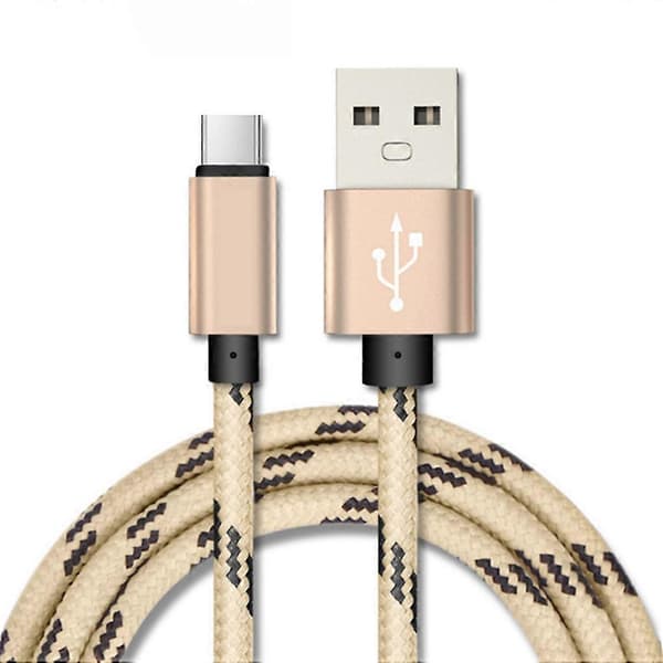 Typ-C snabbladdande nylonflätad kabel, datasynkronisering, kompatibel med Typ-C-enheter, 1M/2M