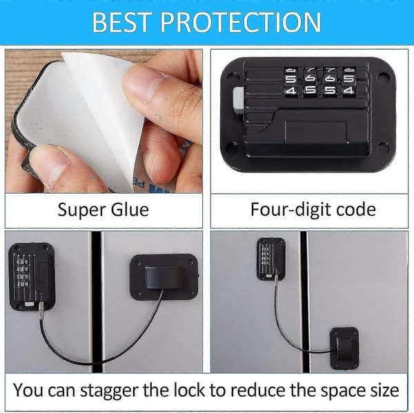 Refrigerator Lock with Password, Child Safety Refrigerator Lock for Fridge