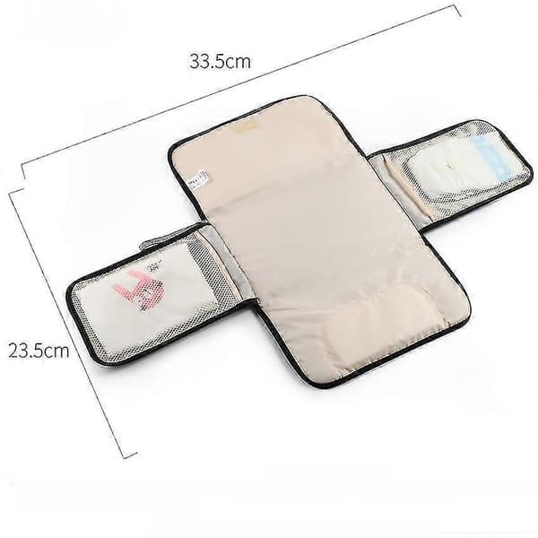 Portable Three-in-One Diaper Waterproof Pad Multifunctional Changing Table, Storage Bag - Grey