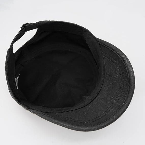 Unisex Cadet Army Cap Adjustable Flat Top Cap Washed Cotton Military Hat Baseball Cap