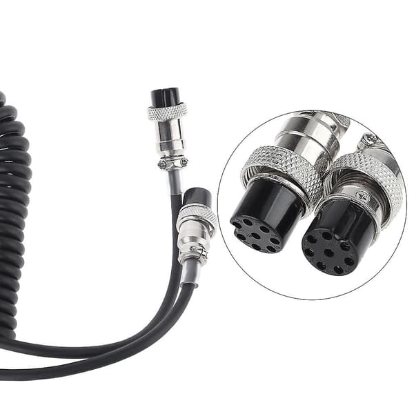 70 cm flyveledningsmikrofonkabel til Kenwood-transceiver MC-60 sort slidstærk