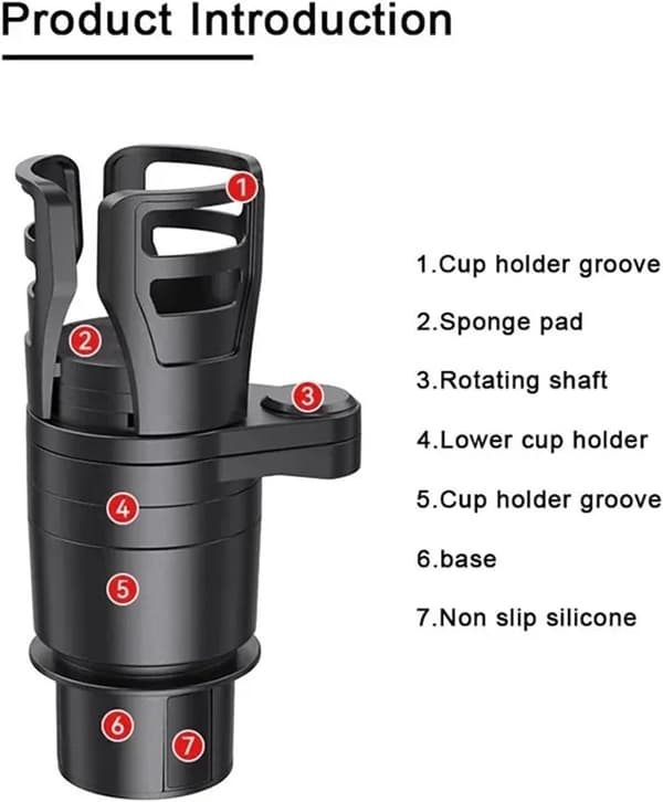 360° roterende justerbar bilkoppholder, egnet for de fleste biler