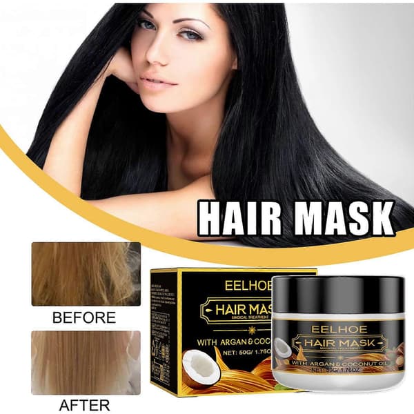 EELHOE Hårmaske Balsam Fugter, Forbedrer, Farver, Glatter, Udglatter og Blødgør Hårmaske 3PCS