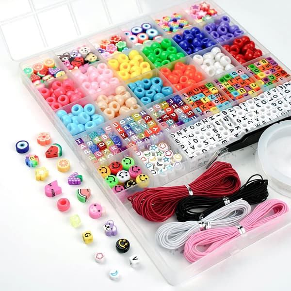 Bracelet Kit, Beads for Bracelet Making Pony Beads Polymer