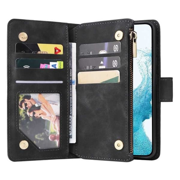 Samsung S23 FE Multifunktionel Pung Etui Lynlås 8-Rum