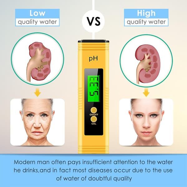 PH Meter, Digital PH Meter for Water, 0.01 High Accuracy PH Tester with 0-14 PH Measuring Range for Hydroponics, Household Drinking Water, Pool & Aquarium