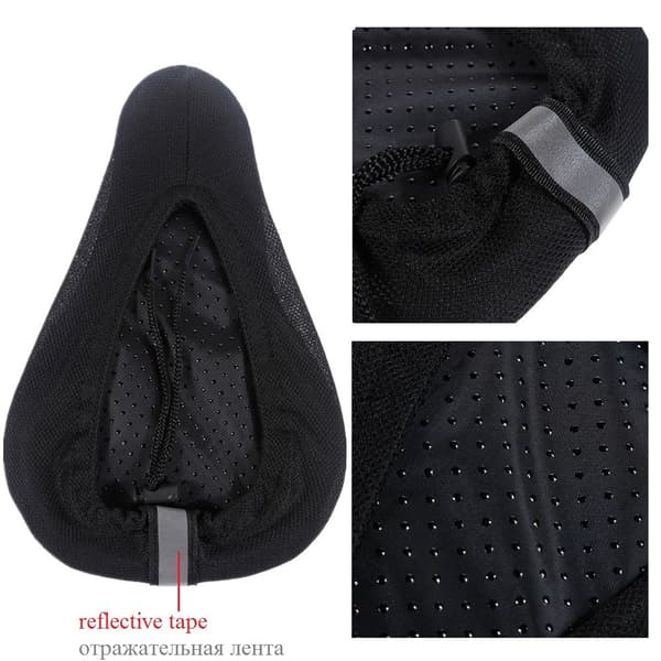 Bicycle saddle cover with reflector Svart black