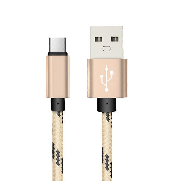 Typ-C snabbladdande nylonflätad kabel, datasynkronisering, kompatibel med Typ-C-enheter, 1M/2M