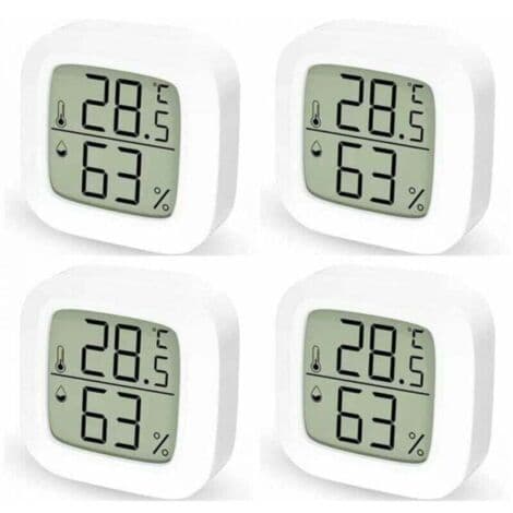 4 STK Termometer Interiør Hjem Termometer Hygrometer Digital, Digitalt Termometer for Soverom