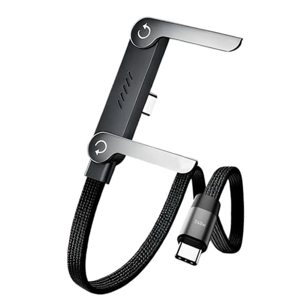 2-in-1 Invisible Stand Charging Cable, Multi Charging Cable with Type C Multi-Angle Adjustable Stand, 240W Fast Charging C to C