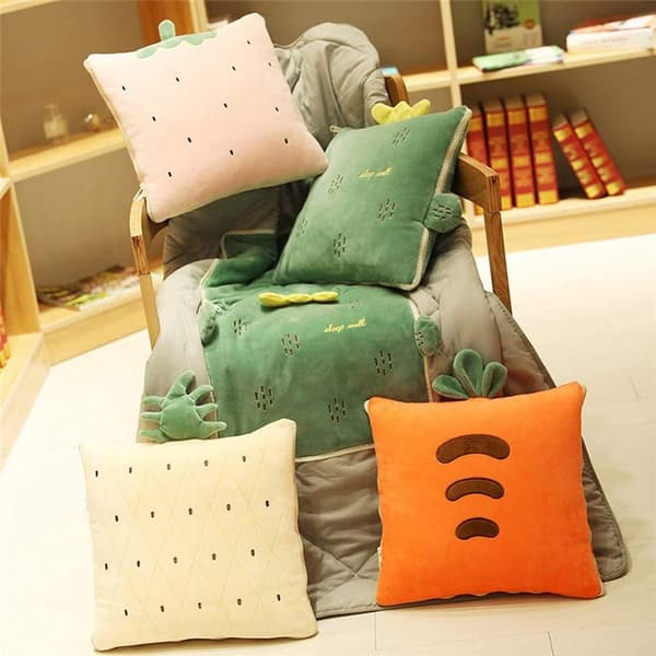 Creative Pillow Blanket 2 in 1 Pillow Quilt Multifunctional Pillow Blanket Backrest Pillow Nap Mat Pillows