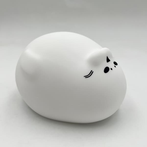 Nattlampe, tofarget LED Squishy Sel-lampe, søt silikon