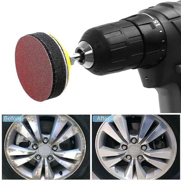 200 pcs Hook and Loop Sanding Discs, 50 mm, with Foam Buffer, Sandpaper with Various Grits