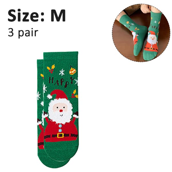3-pack söta barnstrumpor varma vinterstrumpor unisex bomullsstrumpor julklapp