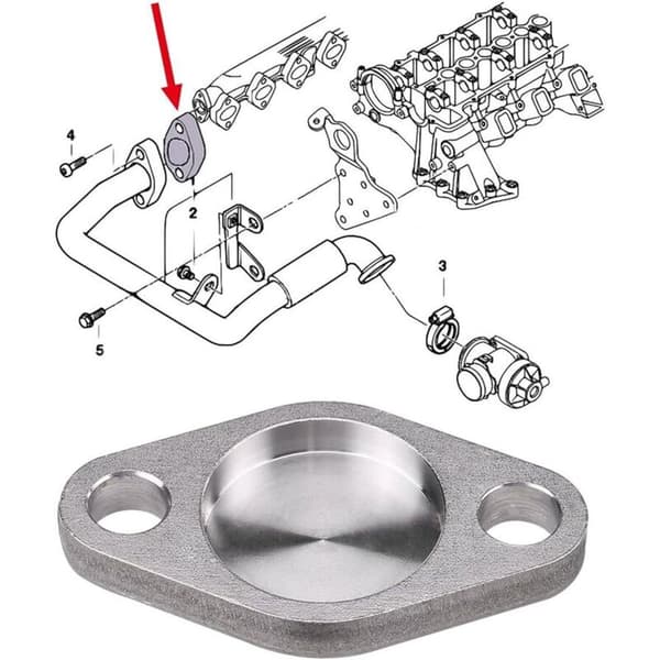 EGR-ventil blindplate, rustfritt stålsett med pakning for E53 E38 E39 E46 X5