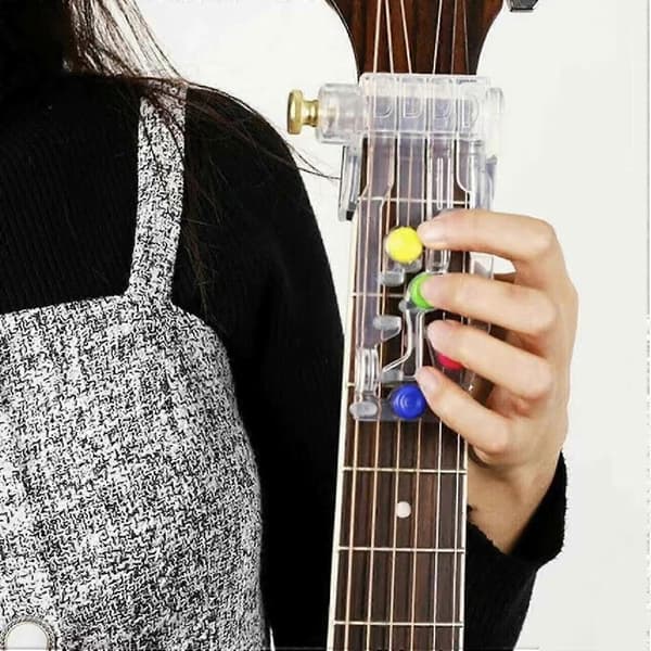 Guitar Learning System Chord Learning Tool til Guitar Trainer Begyndere, Guitar Practice Aid til Voksne - Guitar Tilbehør Eliminerer Finger P