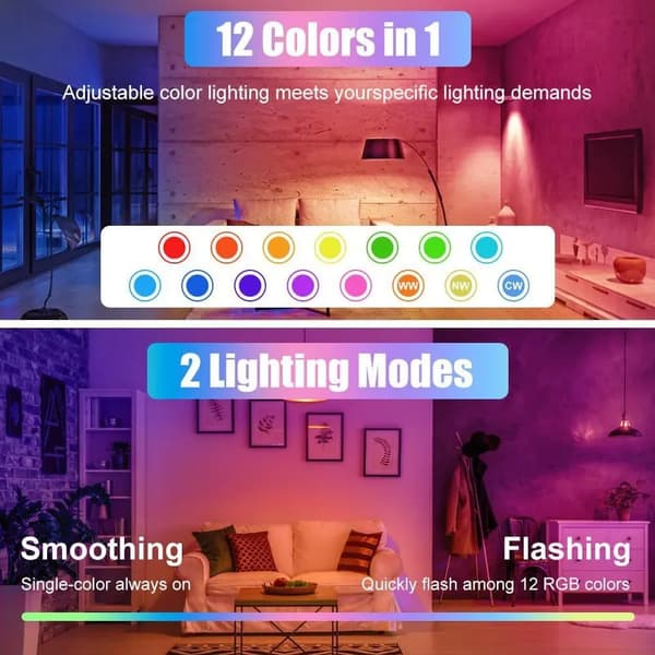 Rechargeable Light Bulb with Remote Control Dim & RGB, Timer, E27 Base, Backup Emergency Light for Home or Outdoor