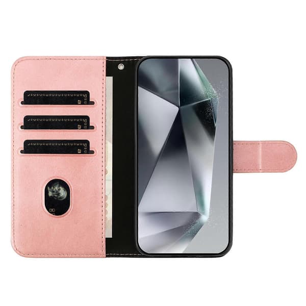 Dobbeltfoldet S-formet Læder Telefoncover Rose Gold