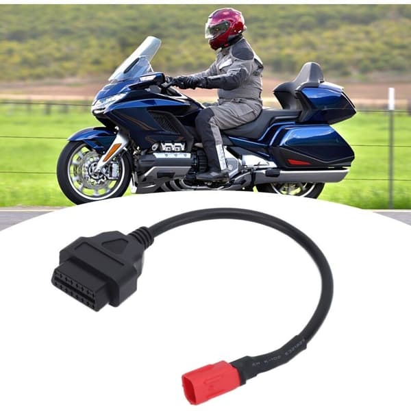 16-pin to 6-pin Motorcycle OBD Connection Cable, Flexible Black Maintenance Modification