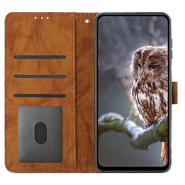 Compatible Case for iPhone 16th Owl Printed PU Leather Wallet Phone Case with Wrist Strap