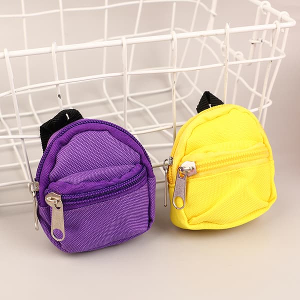 Mini Backpack Keychain and Zipper School Bag Keychain For Coin Purse