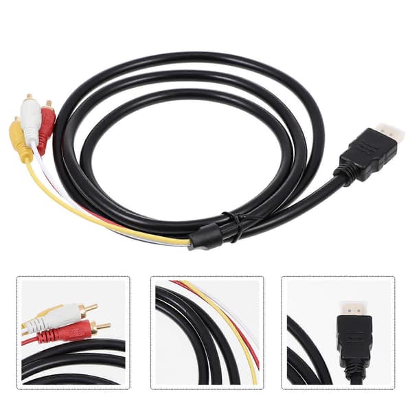 AV-videokabel, kobber Plug and Play-kabel til DVD-afspiller til TV, projektor, 150 cm