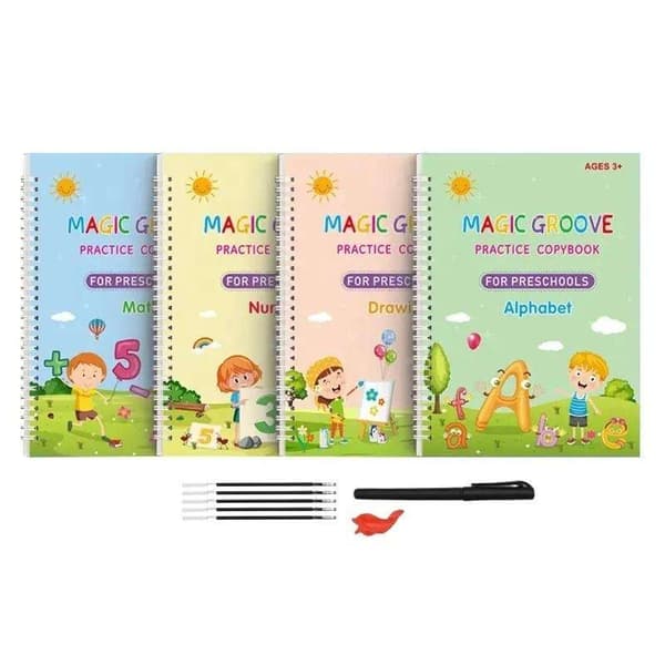 Reusable Writing Practice Book - 4 Pcs in a Set