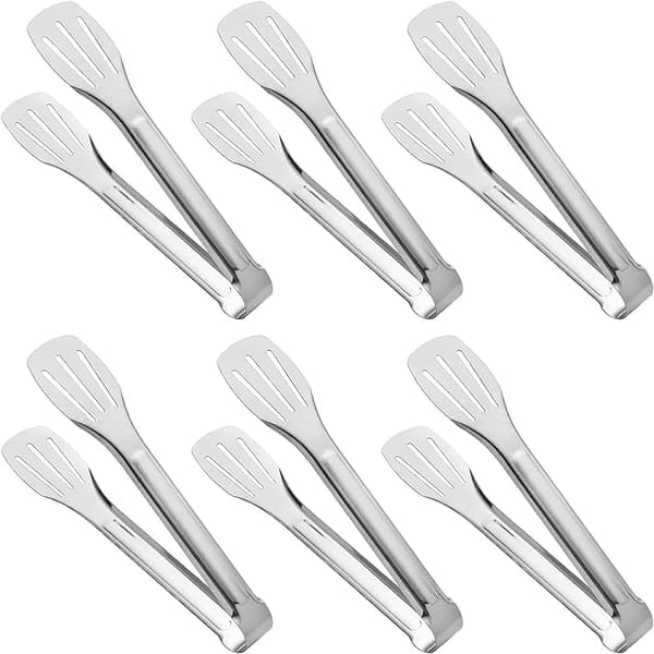 Kjøkkenklyper, buffetklyper, matklyper i rustfritt stål, små klyper, 6-pakning (30 cm)