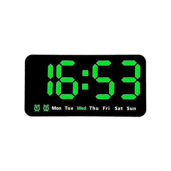 Wall Clock Large Screen Living Room Voice Control Digital Clock Snooze Temperature Date Display USB 12/24H Table LED Clock