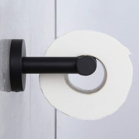 Vægmonteret toiletpapirholder i mat sort rustfrit stål 304