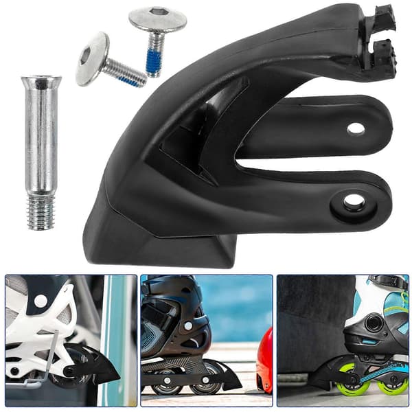 1 sæt universal inline skate bremse rulleskøjte stopper erstatningsbremsedel rulleskøjteblok sort