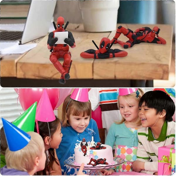 Deadpool Figurer Kagepynt, 3-delt Minifigur Sæt Kagepynt