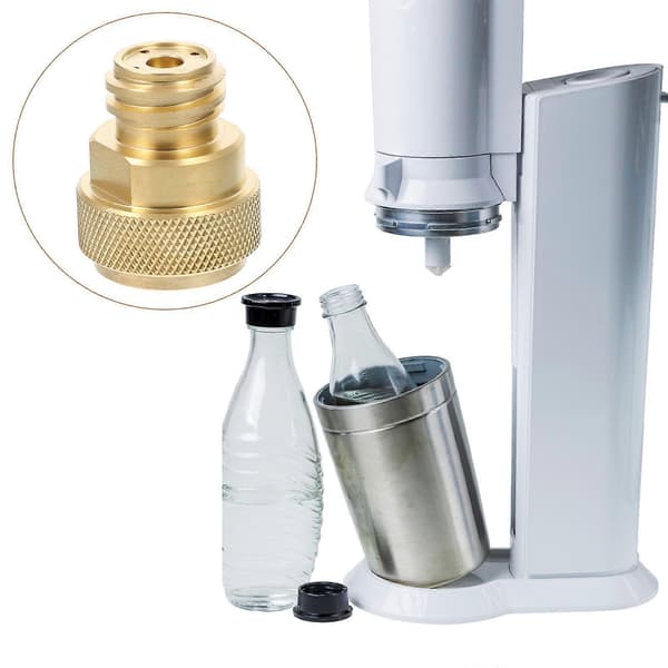 CO2-gasflaskadapter i mässing, bärbar sodavattenadapter för röranvändning, 1 set