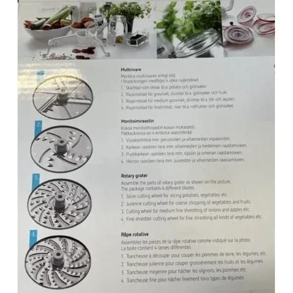 QD-Gastromax Multi-rivjern / Råkostkværn 30cm grå