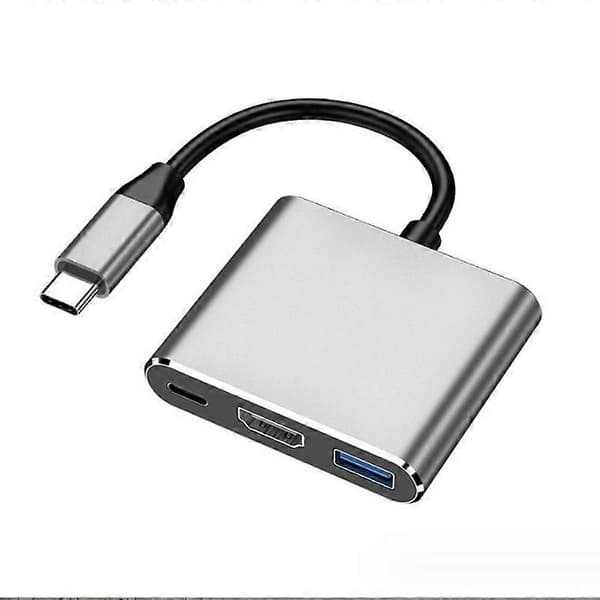 USB C til HDMI Multiportadapter, USB Type-C til 4K HDMI / USB 3.0 & USB-C PD Hurtigladeport, Digital AV-adapter