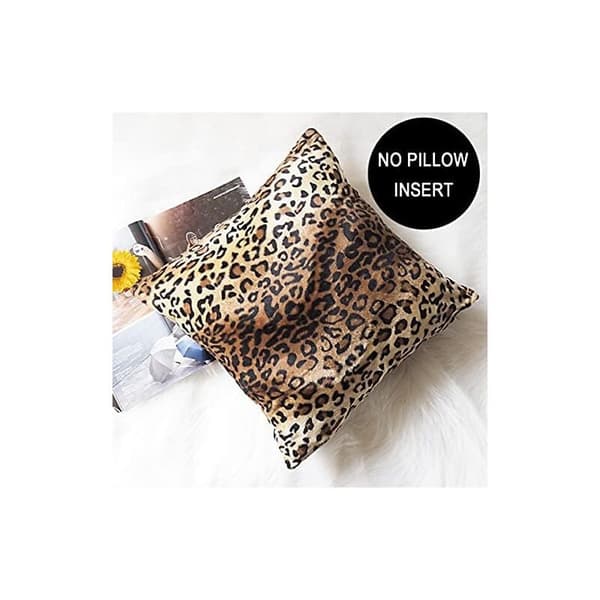 Set med 2 dekorativa kuddfodral med leopardtryck för hemmet och soffan