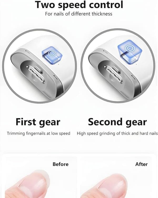 OBOSOE Electric Nail File with Built-in Nail Debris Container - Quiet and Smooth Nail Tool