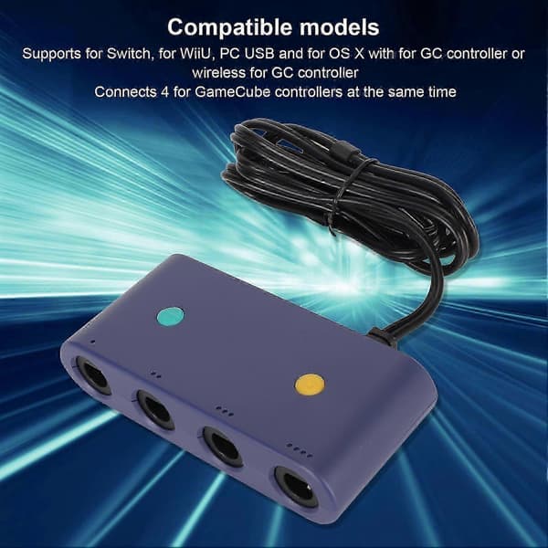 for Gamecube Controller Adapter 3 i 1 Spillkontrollkonverterer for Wiiu for Switch PC