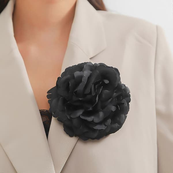 Blød stofblomstbroche, elegant kravemærke til rejser, lilla, 15 cm